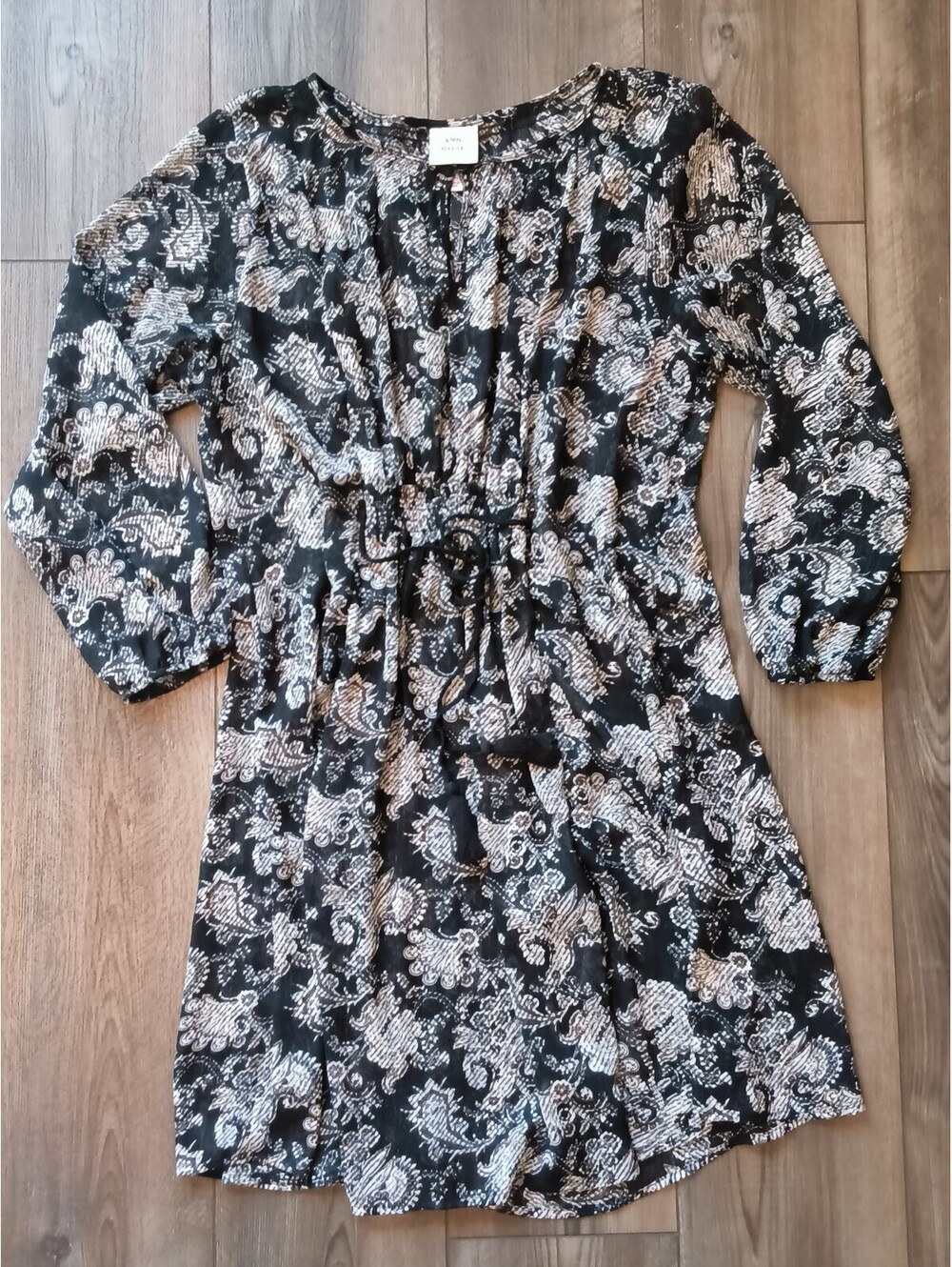 Knox Rose Cottagecore Prairie Chiffon Tie Waist Boho Dress Women’s M